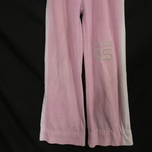 BONGO | medium | Pink Velour Sweatpants | Side White Stripes | 4 Grey Star Back - Picture 7 of 16